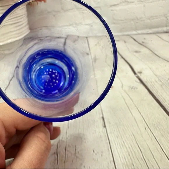 vtg Bormioli Rocco turandot hand blown colbolt Blue Glass Vase made in italy - Picture 3 of 9